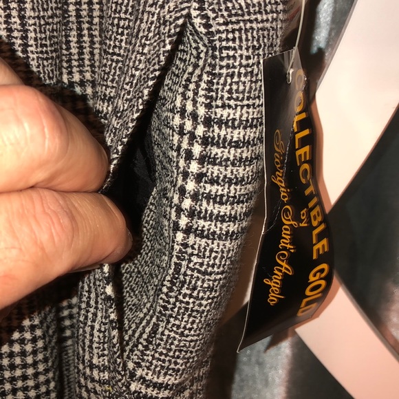 VTG 80s Wool Houndstooth Plaid Hi-waist Trouser - Picture 5 of 13